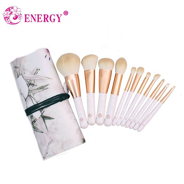 ENERGY 11pcs ABS handle makeup brush with canvas bag